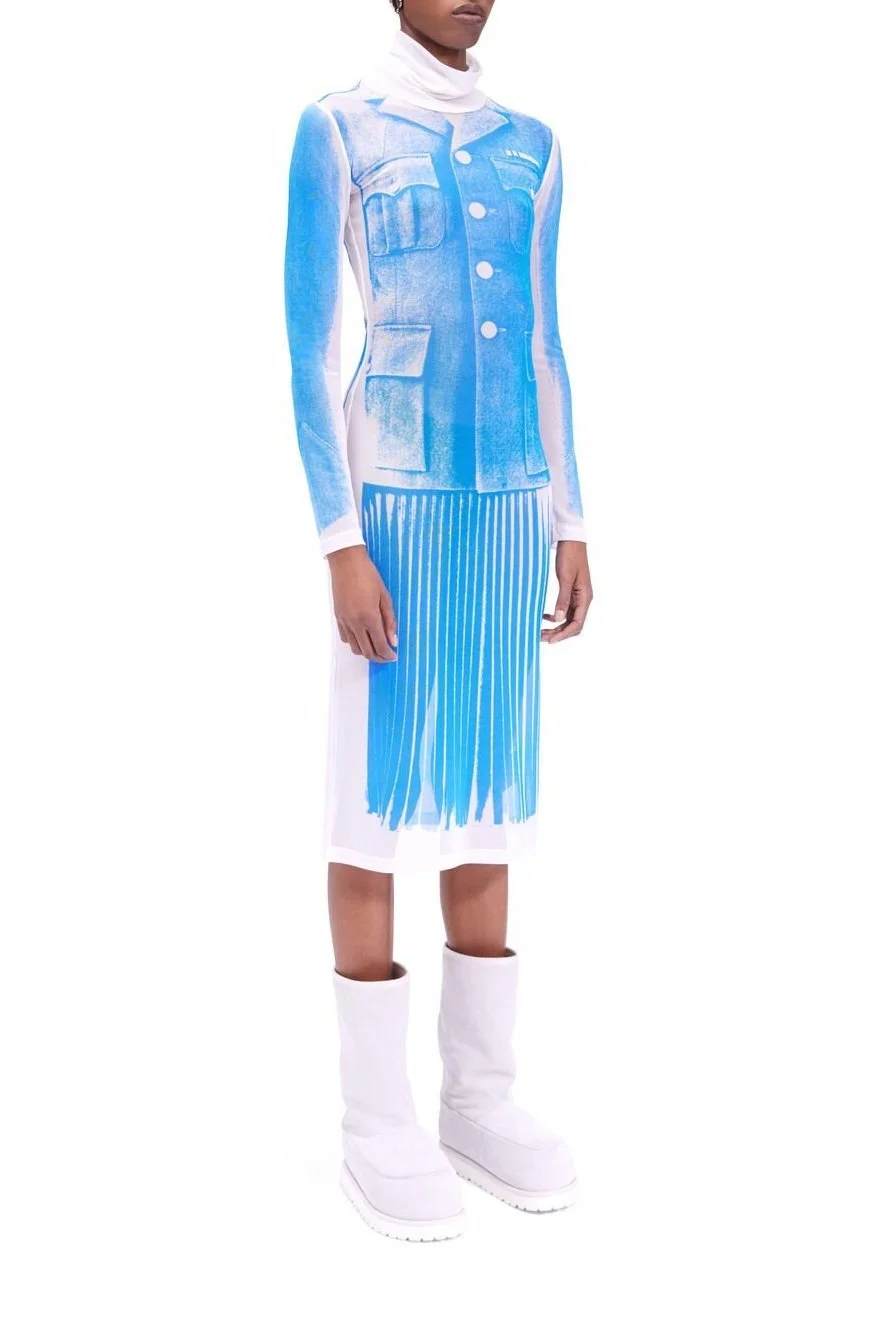 MM6 MAISON MARGIELA Trompe l'Oeil pleated mini ドレス MM6 Maison Margiela Trompe L'oeil Dress — SLOW WAVES